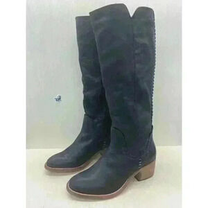 Dolce Vita Gage Women’s Black Leather Pull On Knee High Riding Boots Size US 7.5